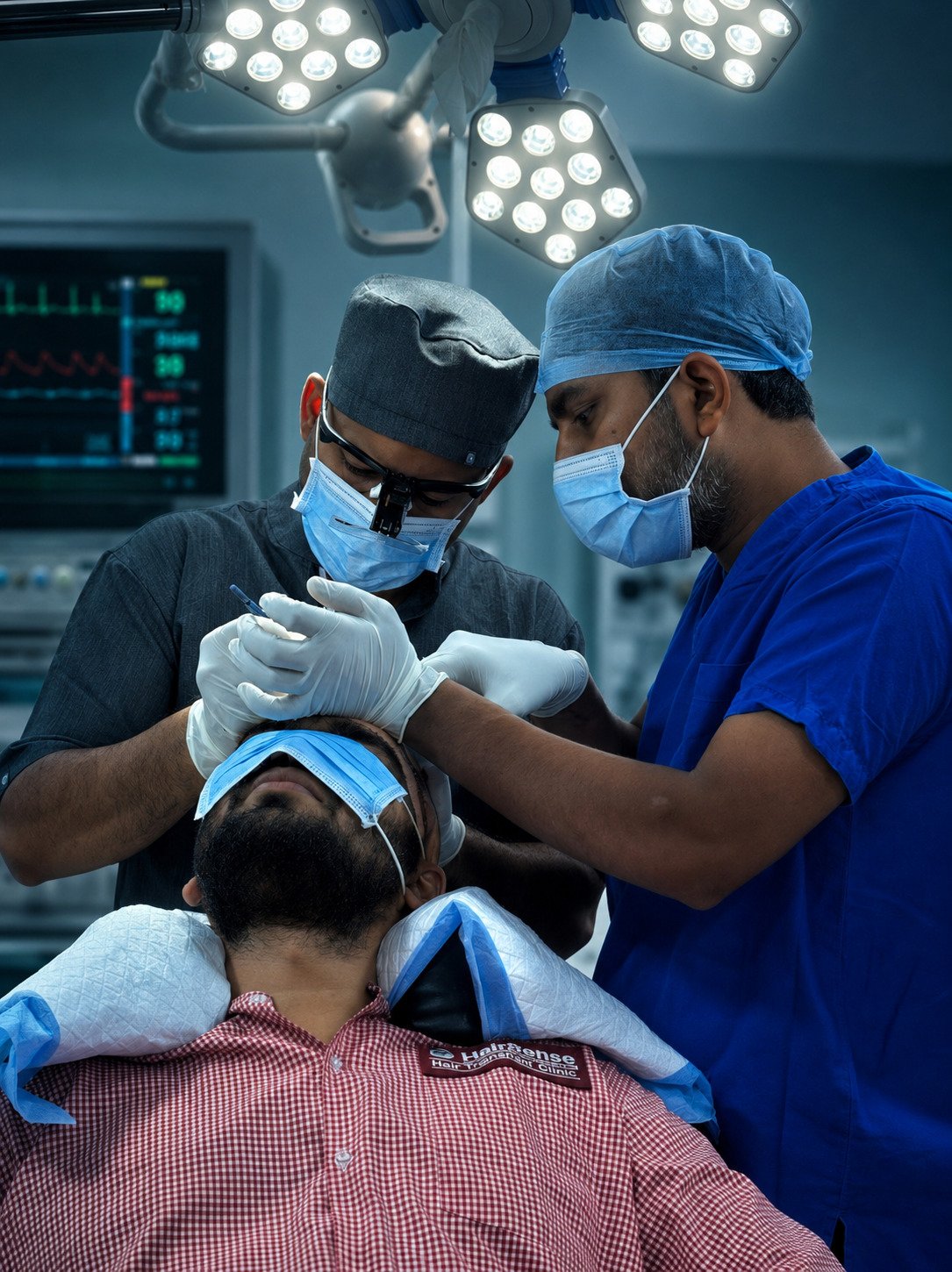 HairSense surgeons performing hair transplant procedure